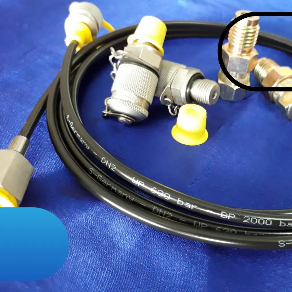 7602-Test Pressure Hydraulic-สายเทสต์แรงดันไฮดรอลิค (ชุดสายเทสต์แรงดันเกจ์, M16x2.0x2 ข้าง-ยาว 1.0M)